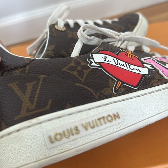 Louis Vuitton Brown Monogram Canvas Frontrow Low Top Sneakers Size 38 - Picture 9 of 10